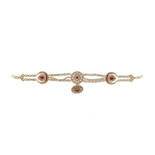 Rajputi Borla Mangtikka studded with Pearl Stone for women