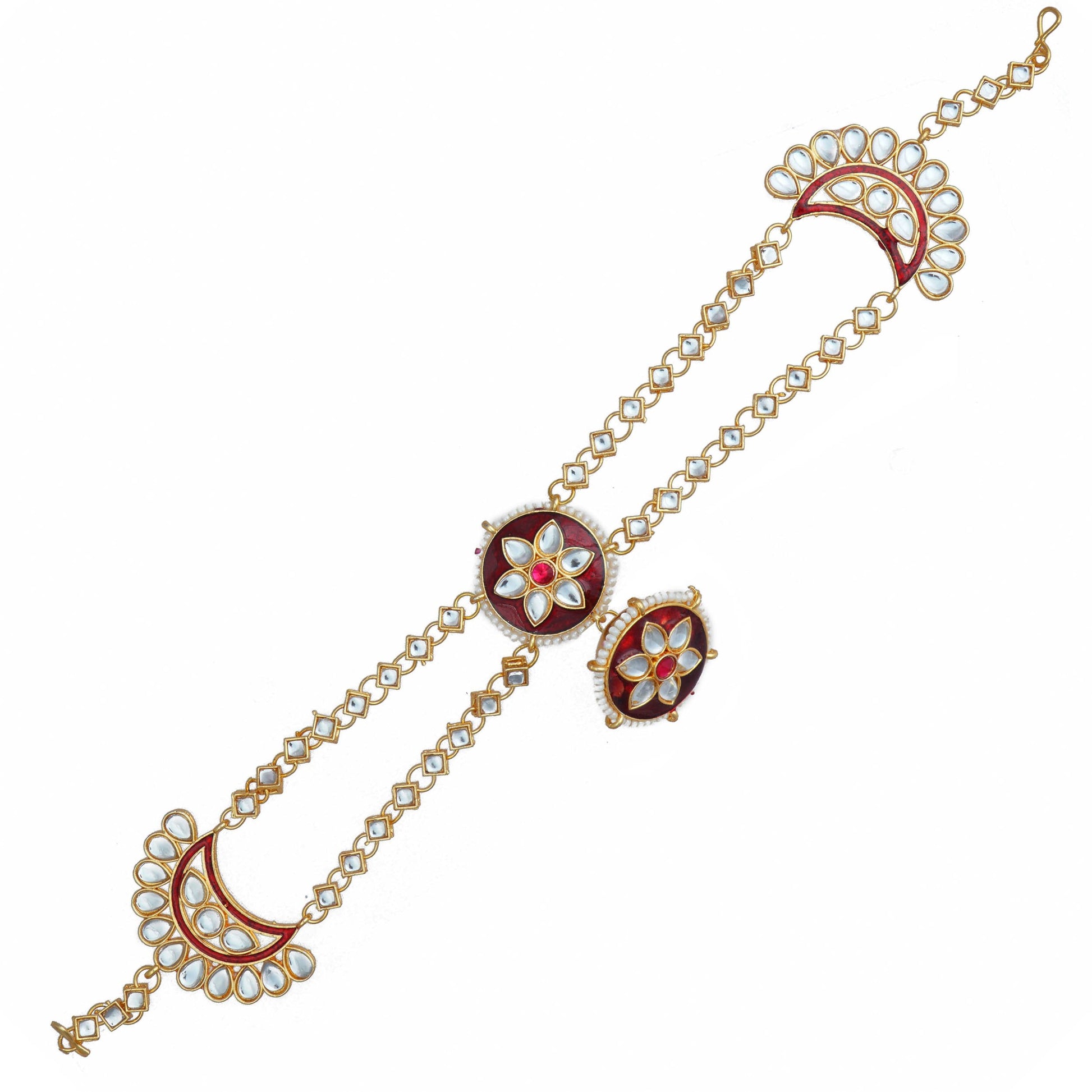 Ethnic Shishful Rajasthani Mathapatti Kundan Pearl For Women