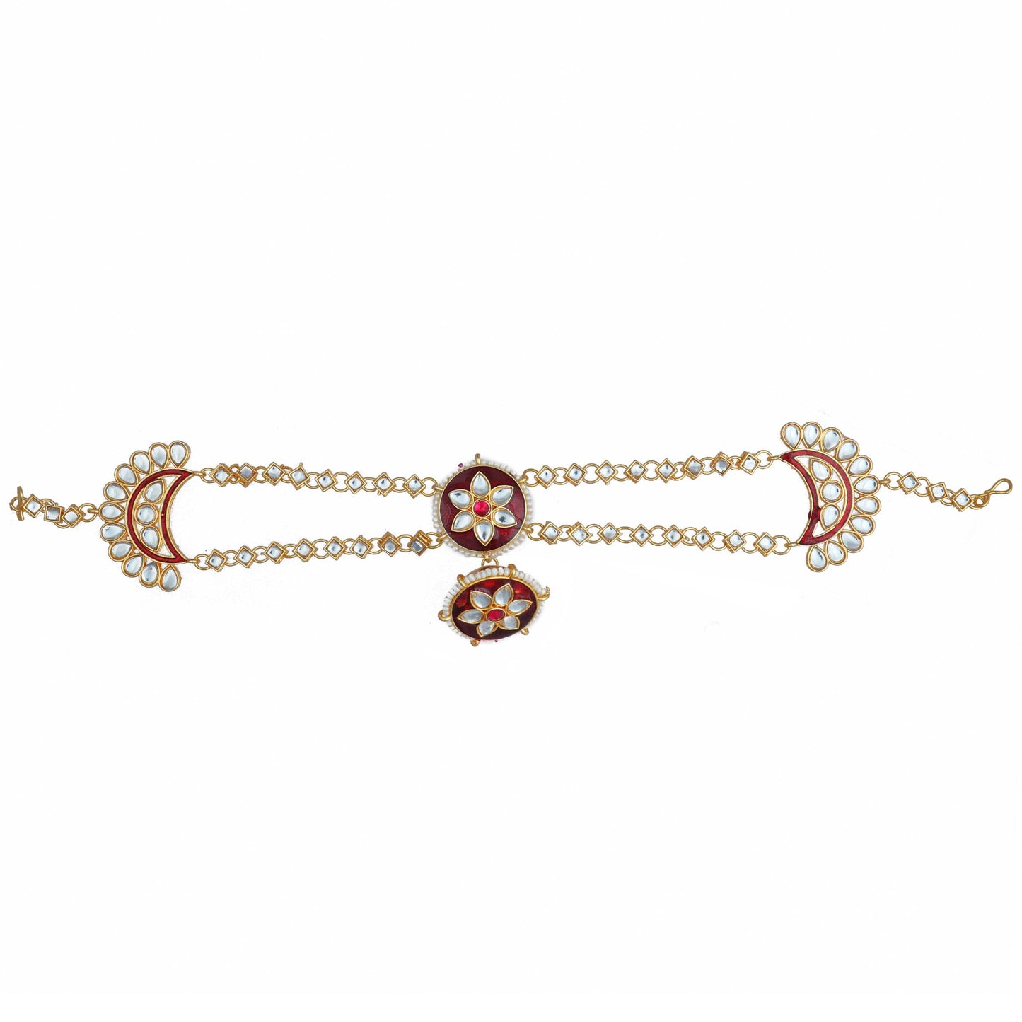 Ethnic Shishful Rajasthani Mathapatti Kundan Pearl For Women