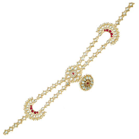 Ethnic Shishful Rajasthani Mathapatti Kundan Pearl For Women