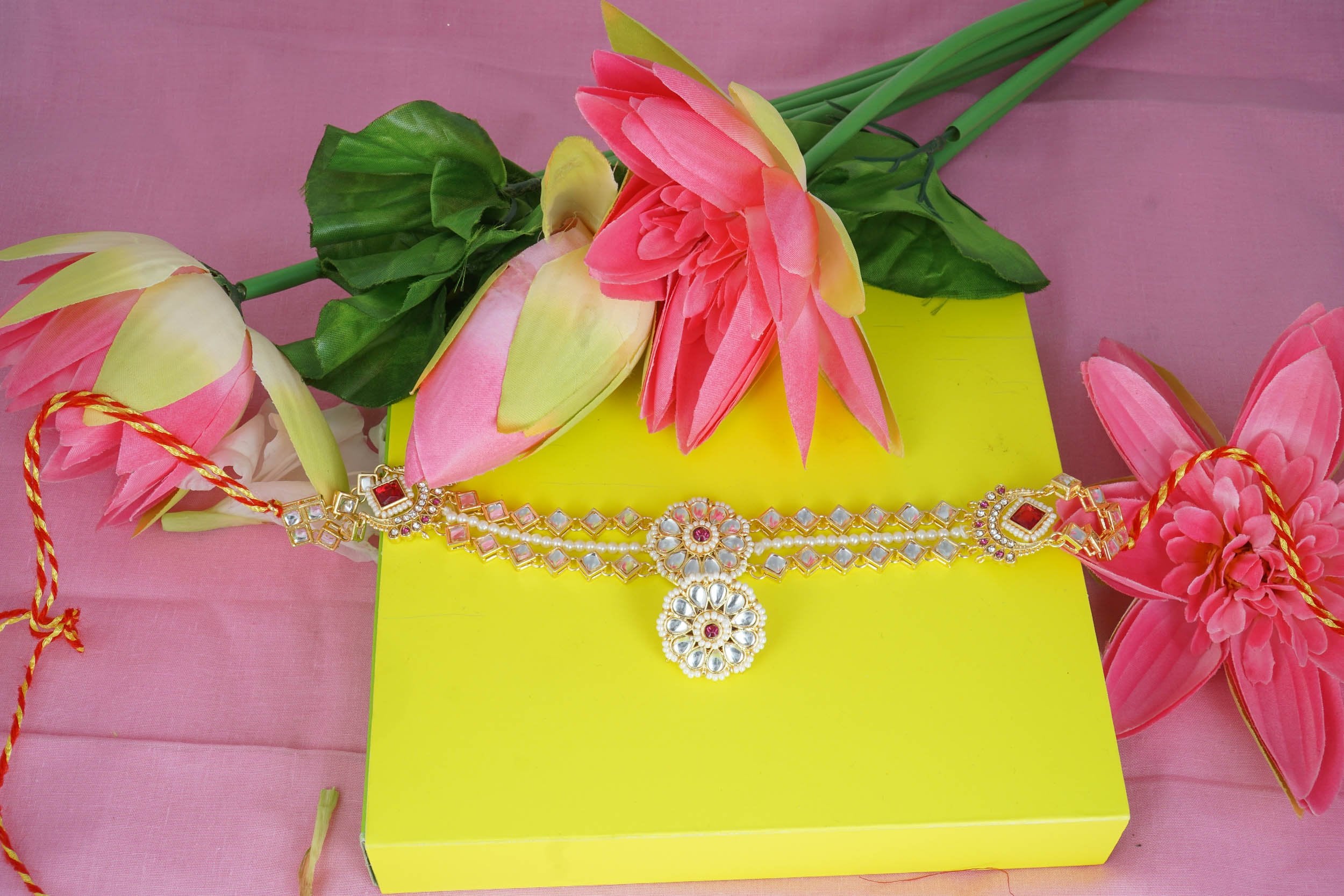 Ethnic Shishful Rajasthani Mathapatti Kundan Pearl For Women
