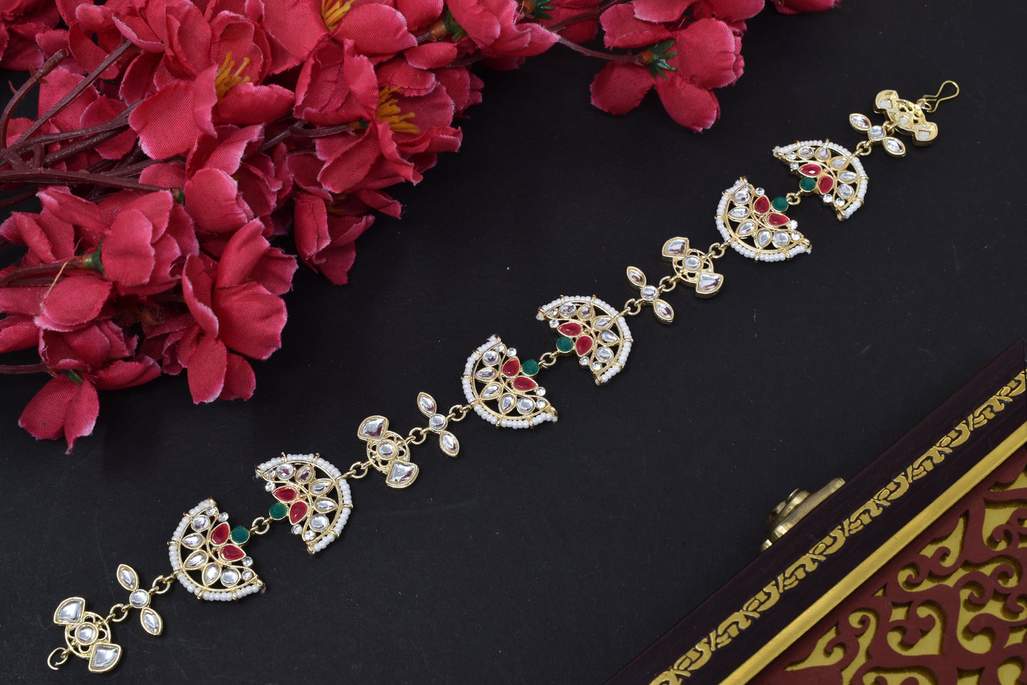 Ethnic Shishfool Rajputi Mathapatti Kundan Pearl For Women