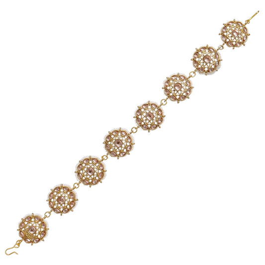 Elegant Gold Mathapatti - Traditional Indian Head Ornament for Weddings & Special Occasions