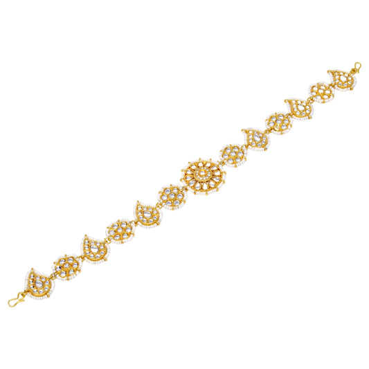 Elegant Gold Mathapatti - Traditional Indian Head Ornament for Weddings & Special Occasions