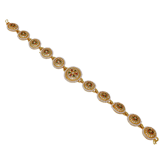 Elegant Gold Mathapatti - Traditional Indian Head Ornament for Weddings & Special Occasions