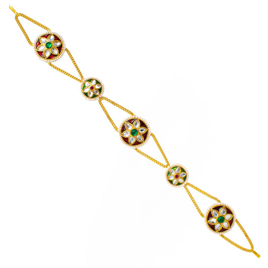 Ethnic Shishful Rajasthani Mathapatti Kundan Pearl For Women