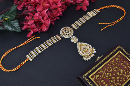 Ethnic Shishfool Rajputi Mathapatti Kundan Pearl For Women