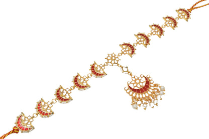 Rajputi Borla Mangtikka studded with Pearl Stone for women