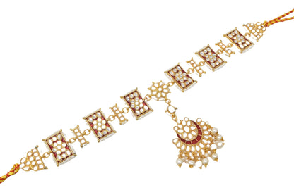 Rajputi Borla Mangtikka studded with Pearl Stone for women