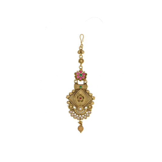 Rajputi  Mangtikka studded with Pearl Stone for women