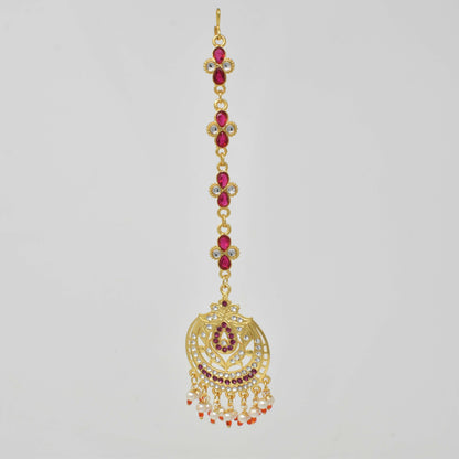 Rajputi Borla Mangtikka studded with Pearl Stone for women