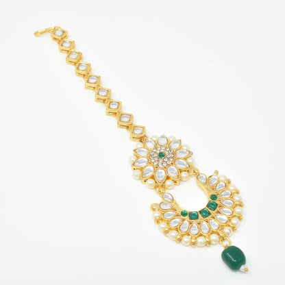 Rajputi Borla Mangtikka studded with Pearl Stone for women