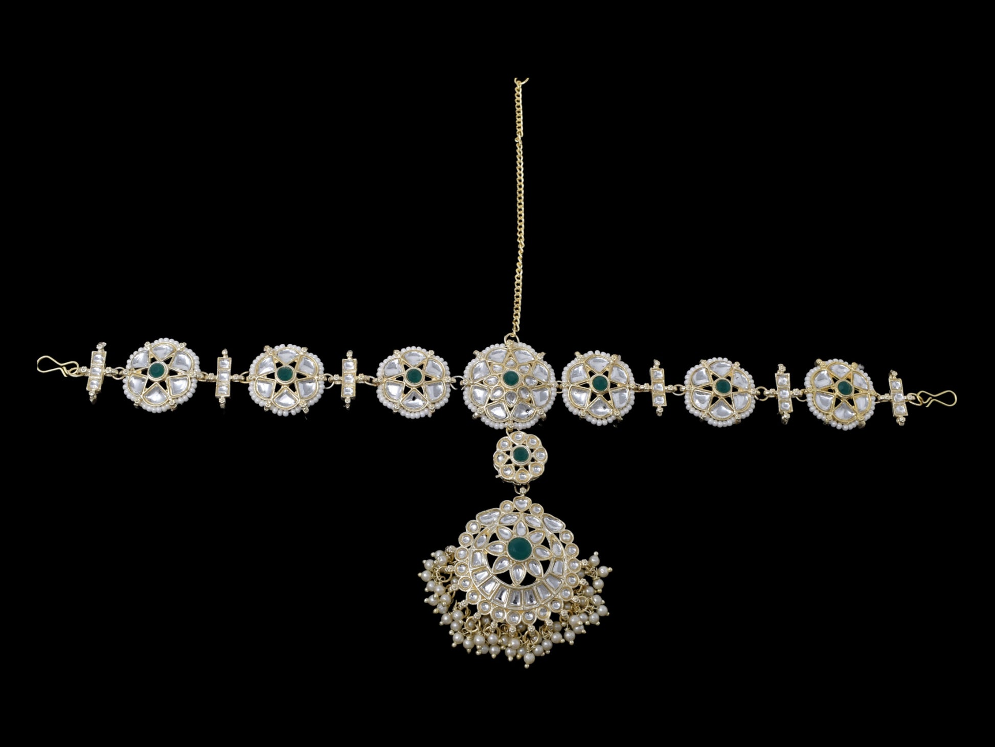 Traditional Indian Mathapatti - Gold Plated with Gemstones for Weddings & Special Occasions