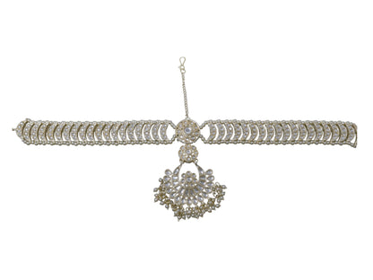 Elegant Gold Mathapatti - Traditional Indian Head Ornament for Weddings & Special Occasions