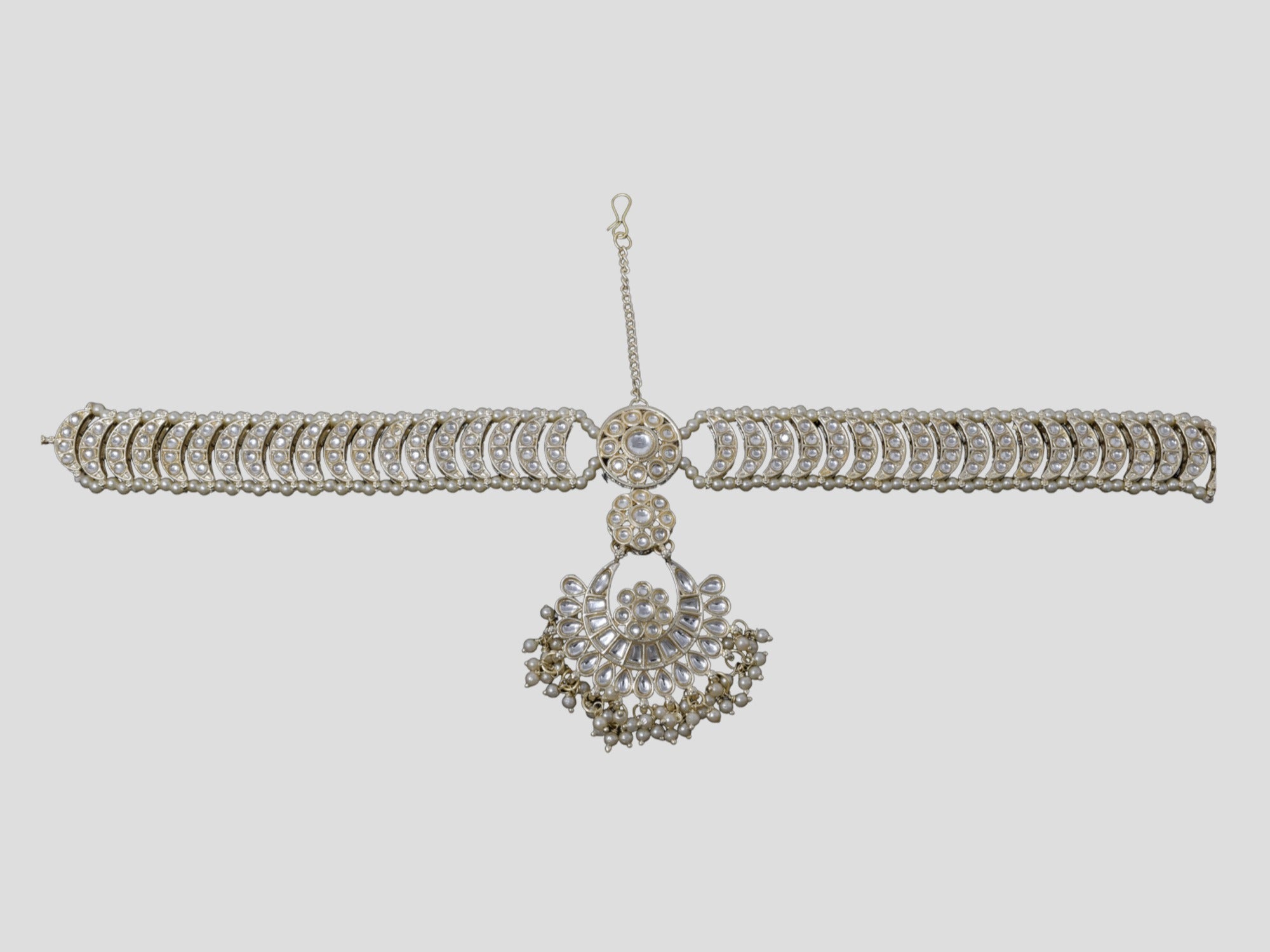 Rajasthani Mathapatti: Traditional Gold & Silver Forehead Ornament with Gemstones