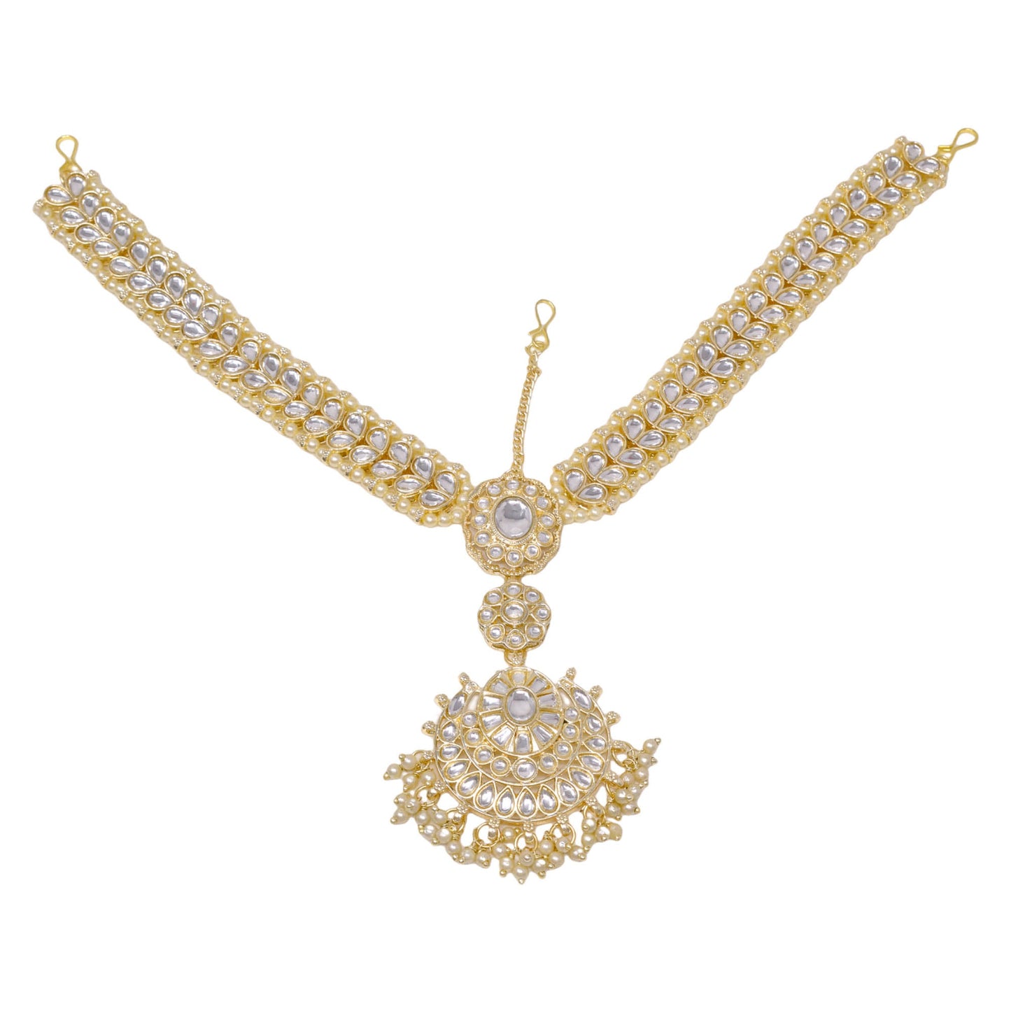 Elegant Gold Mathapatti - Traditional Indian Head Ornament for Weddings & Special Occasions