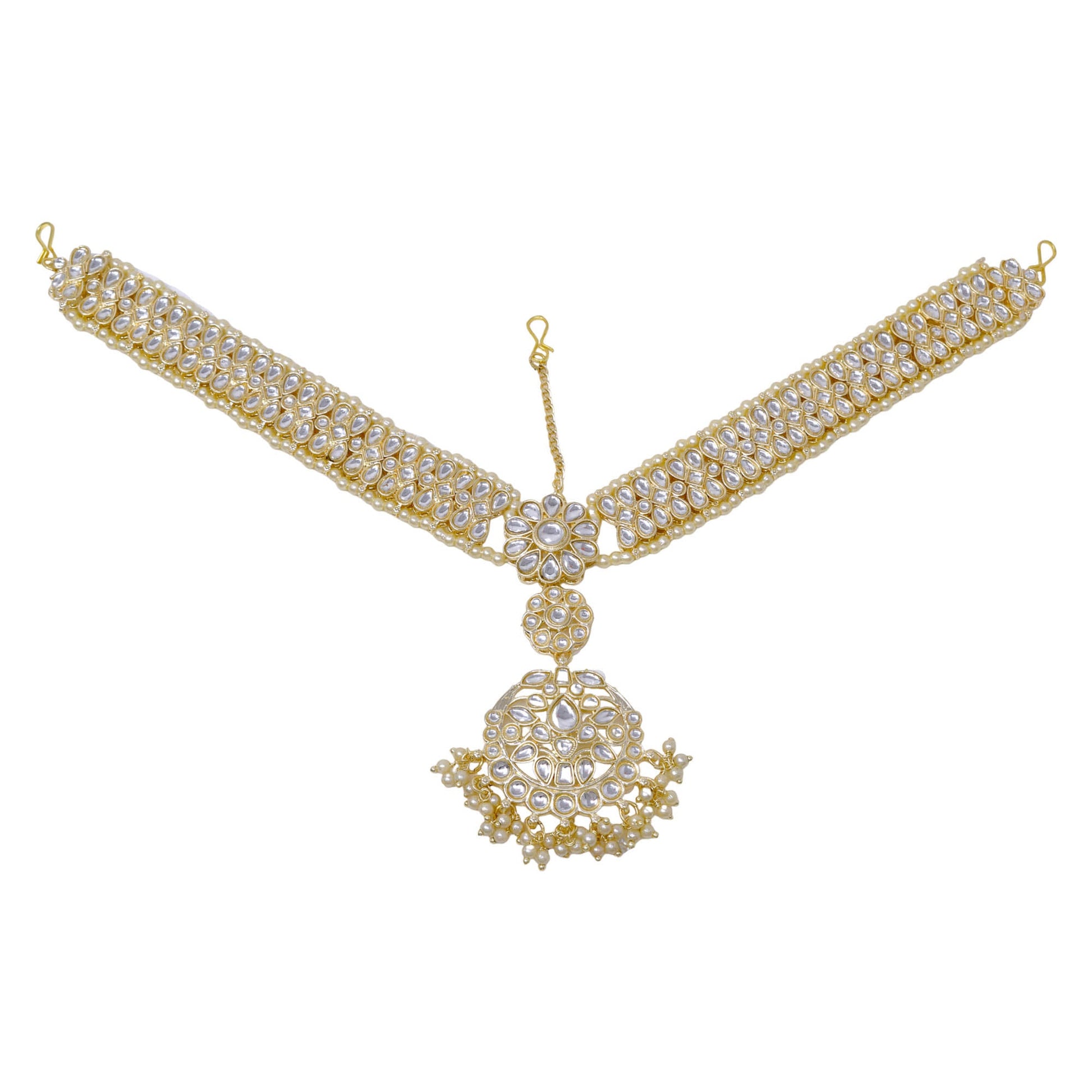 Elegant Gold Mathapatti - Traditional Indian Head Ornament for Weddings & Special Occasions