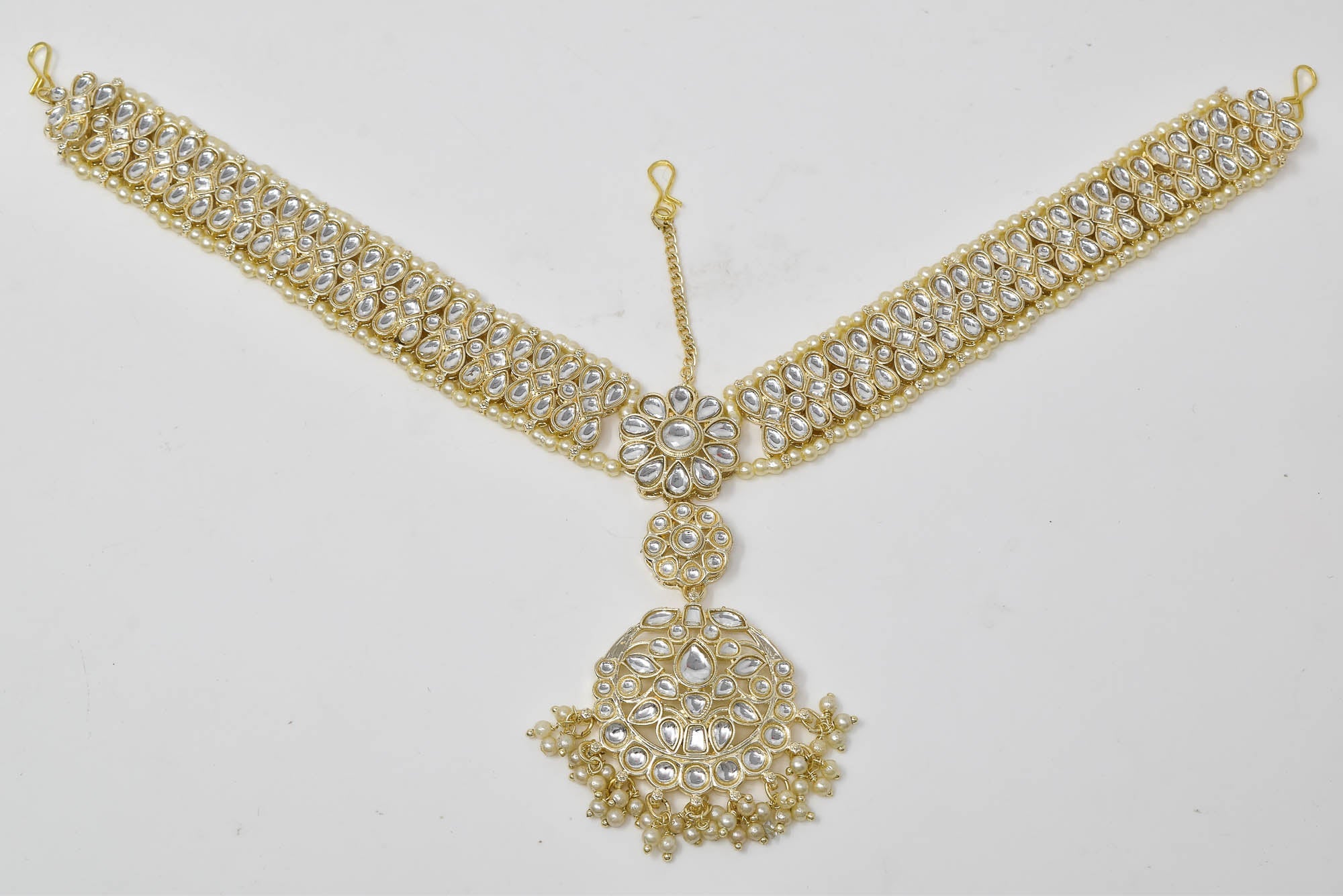 Rajasthani Mathapatti: Traditional Gold & Silver Forehead Ornament with Gemstones