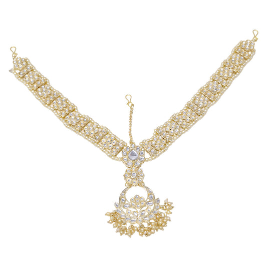 Elegant Gold Mathapatti - Traditional Indian Head Ornament for Weddings & Special Occasions