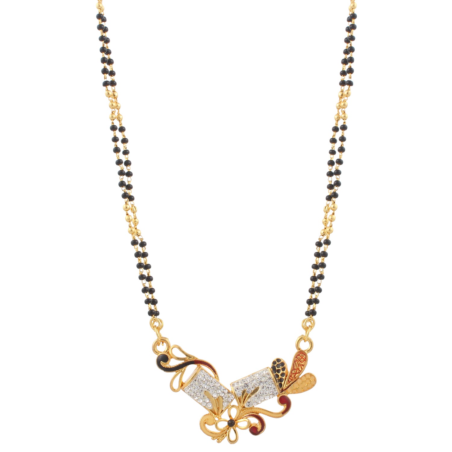 Floral Design Mangalsutra with Gold Plating