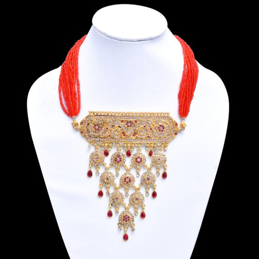 A trendy rajputi choker aad necklace for women Gold-pla...